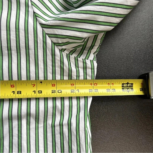 Tommy Hilfiger Women's‎ 42 (L) Button Shirt Green Stripped Preppy Colorful - Picture 6 of 11